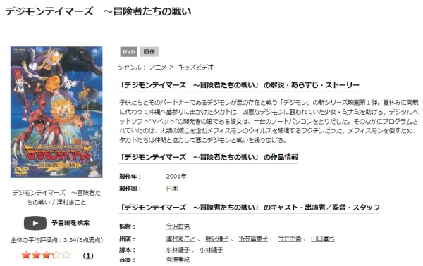 「デジモンテイマーズ 冒険者たちの戦い　tsutaya discas