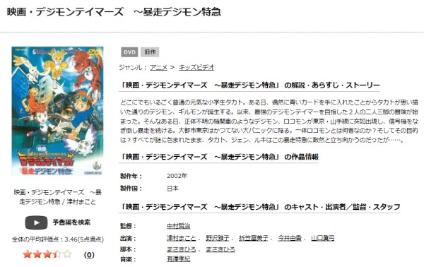 「デジモンテイマーズ 暴走デジモン特急 tsutaya discas