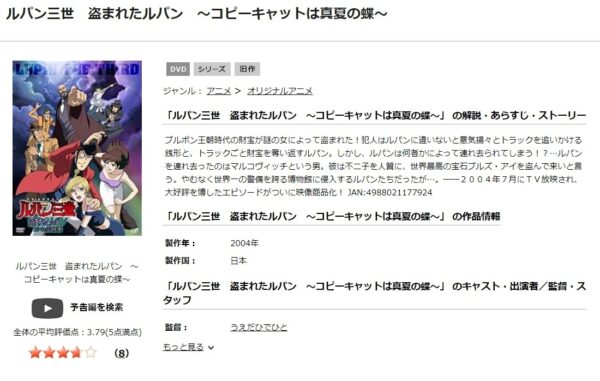 ルパン三世 盗まれたルパン tsutaya discas