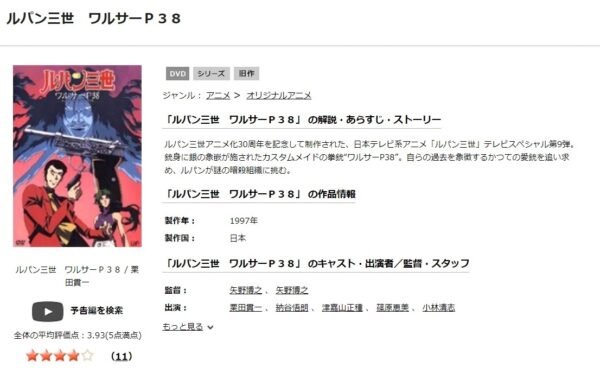 ルパン三世 ワルサーP38 tsutaya discas