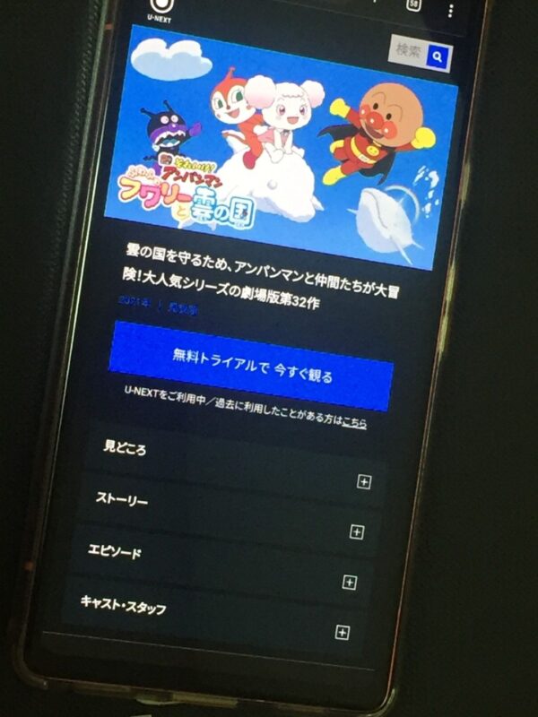 それいけ!アンパンマンふわふわフワリーと雲の国 U-NEXT