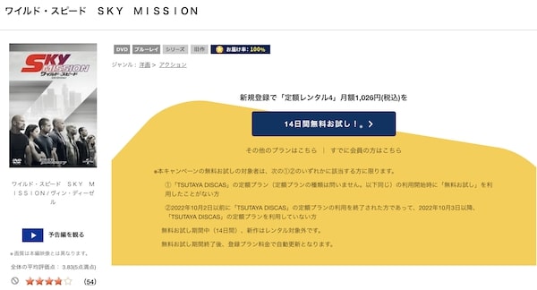 「ワイルド・スピード SKY MISSION tsutaya discas