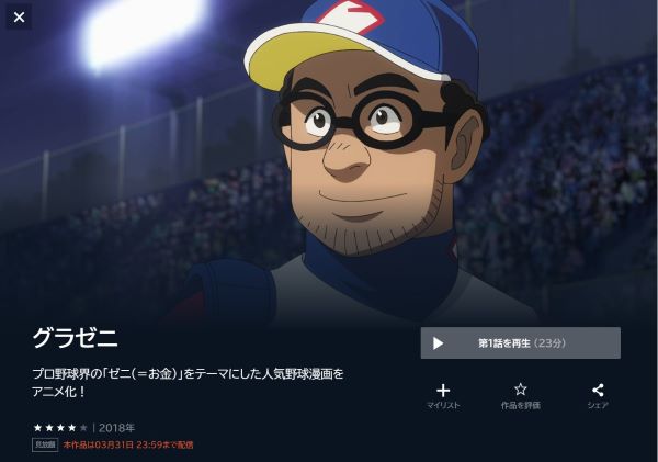 グラゼニ シーズン2の動画を全話無料で見れる動画配信サイト U-NEXT