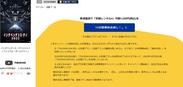 「インデペンデンス・デイ2022 tsutaya discas