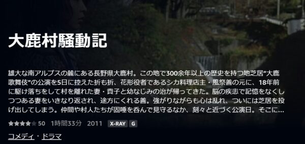 大鹿村騒動記 Amazonプライム