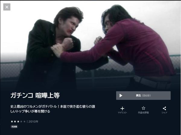 ガチンコ 喧嘩上等U-NEXT