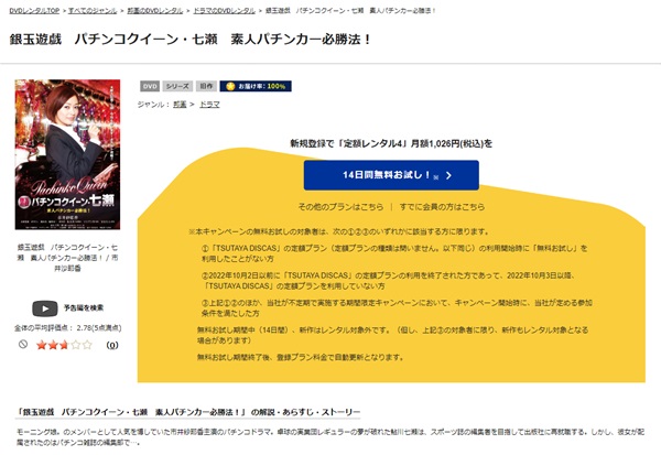 銀玉遊戯 パチンコクイーン・七瀬 素人パチンカー必勝法!TSUTAYA DISCAS