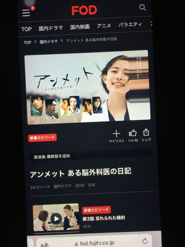 アンメット ある脳外科医の日記 fod