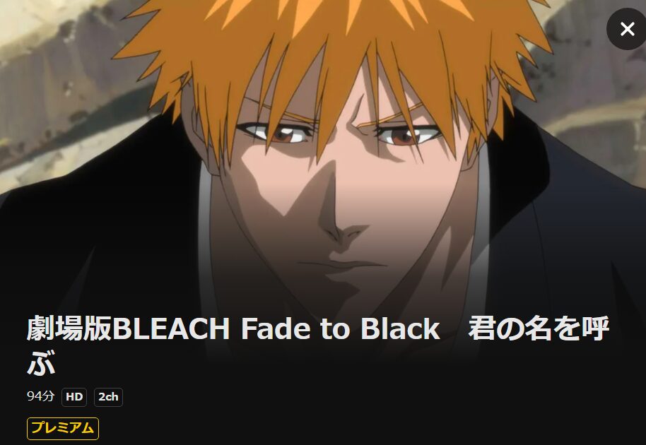 劇場版 BLEACH ブリーチ Fade to Black 君の名を呼ぶ DMM TV