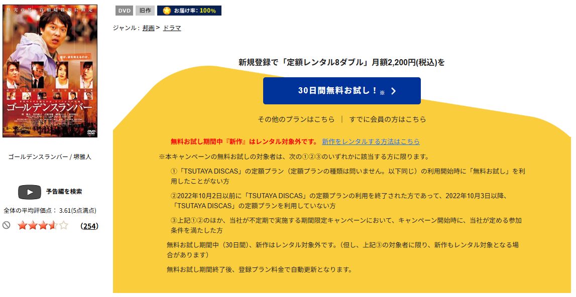 ゴールデンスランバー tsutaya