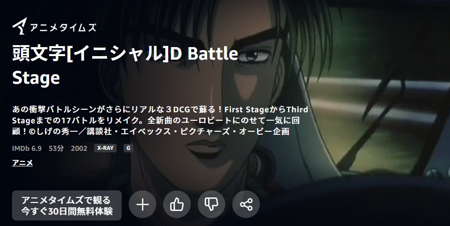 頭文字D(イニシャルD) Battle Stage Amazonプライム