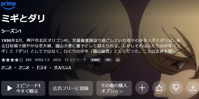 ミギとダリ Amazonプライム
