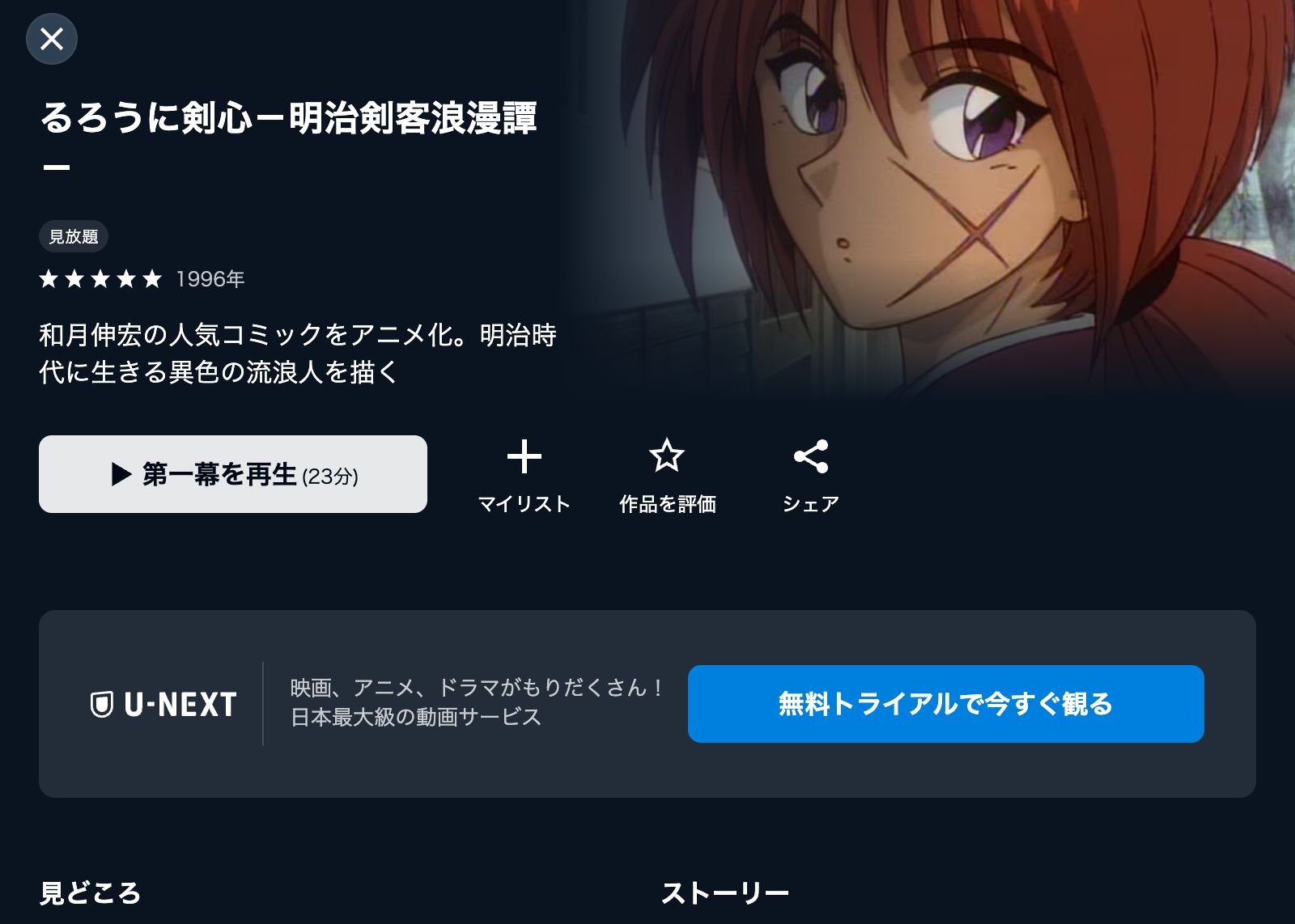 U-NEXT るろうに剣心