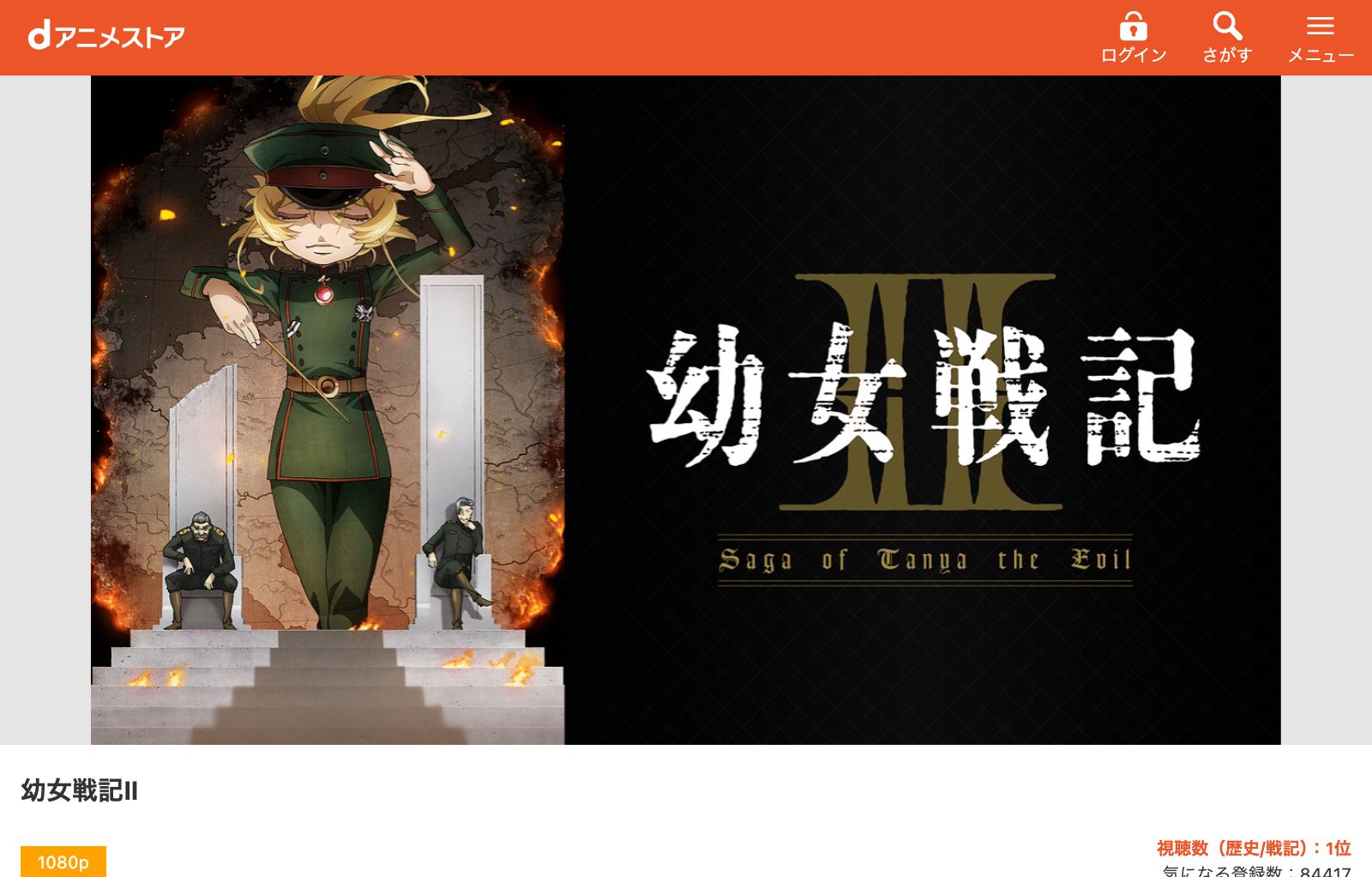 dアニメストア 幼女戦記II