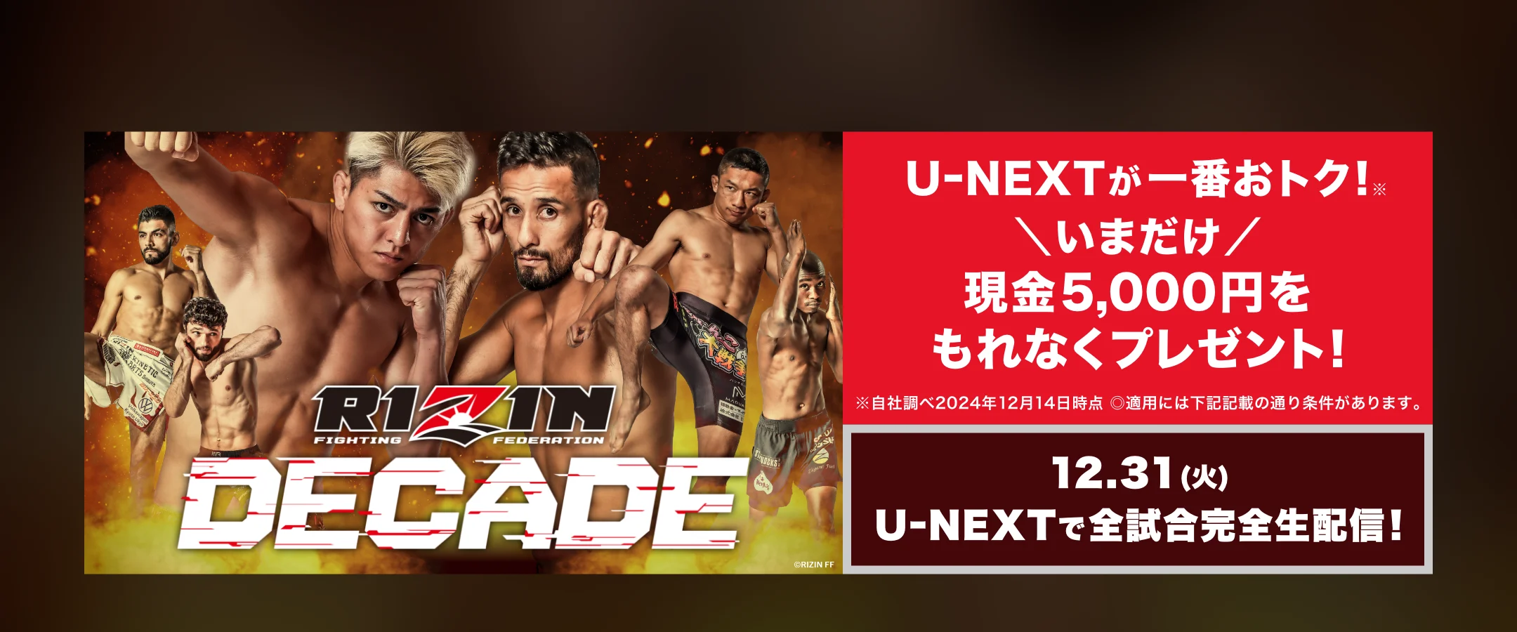 【大晦日】RIZIN DECADE/RIZIN.49 最安値の視聴方法!見逃し配信やPPV購入方法も徹底解説!