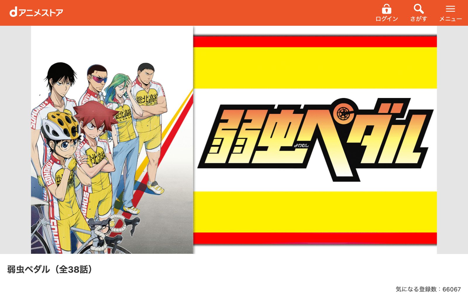 dアニメストア 弱虫ペダル