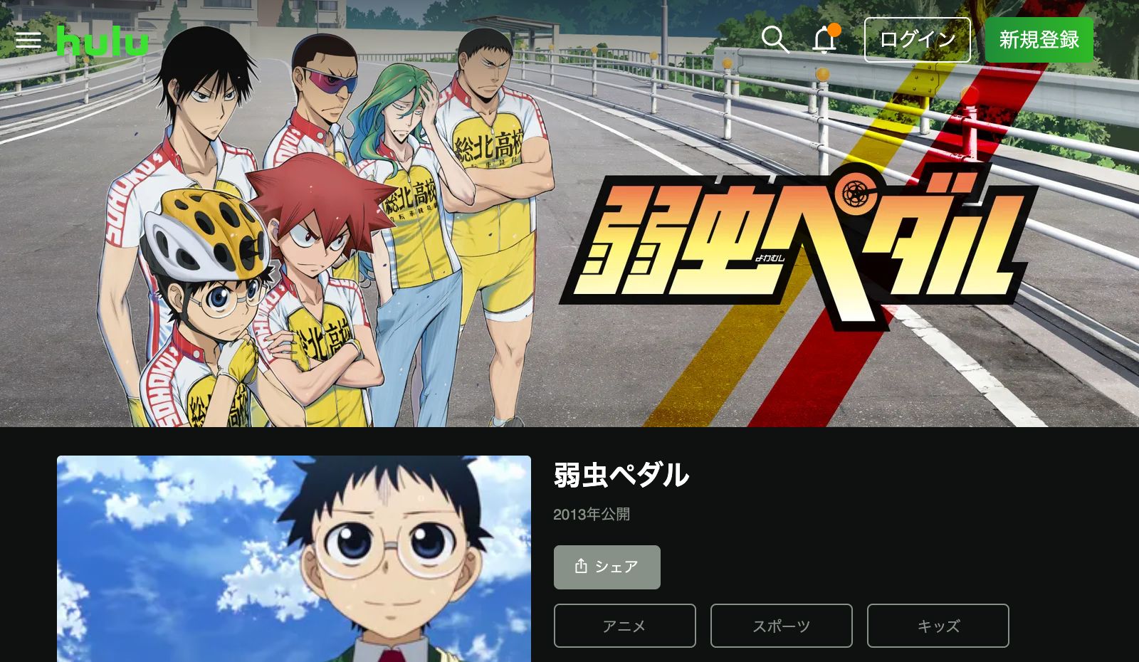 Hulu 弱虫ペダル