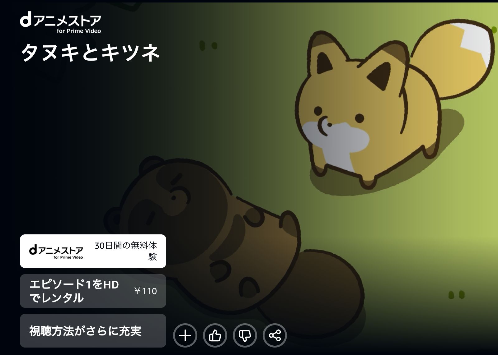 Amazon タヌキとキツネ