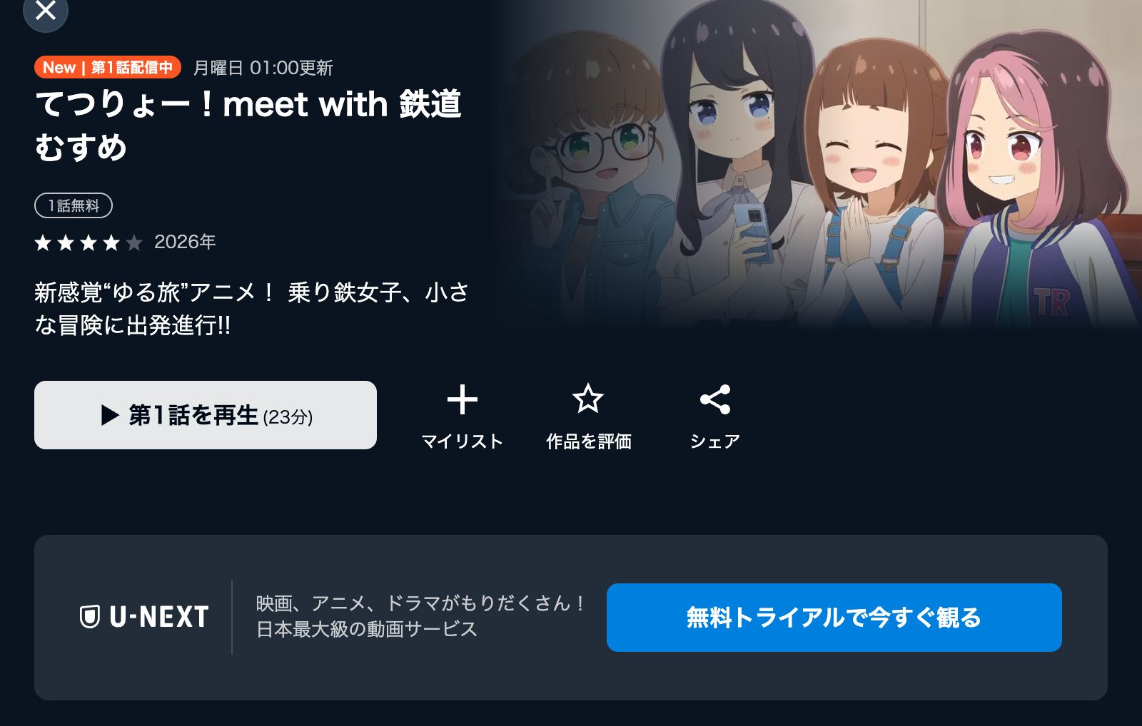 U-NEXT てつりょー！meet with 鉄道むすめ