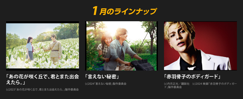 1月のラインナップ
