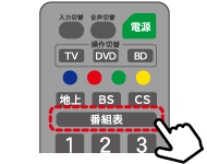 番組表ボタンで番組表画面に切り替える